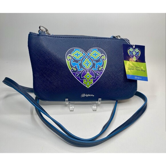 Brighton Handbags - NWT Brighton Saffiano PU Crossbody Summer Heart Mini Bag D23458.